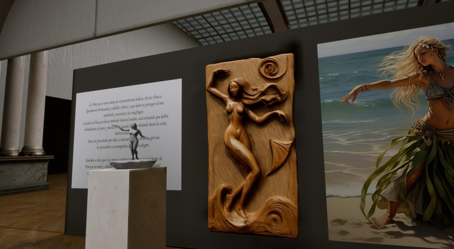Sala del museo virtual con la leyenda de La Pincoya