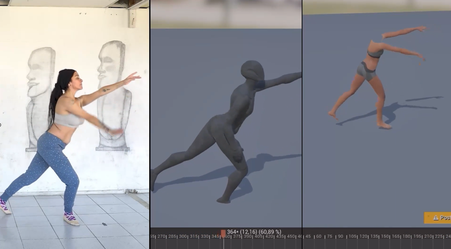 Captura de movimiento y animación 3D de danza