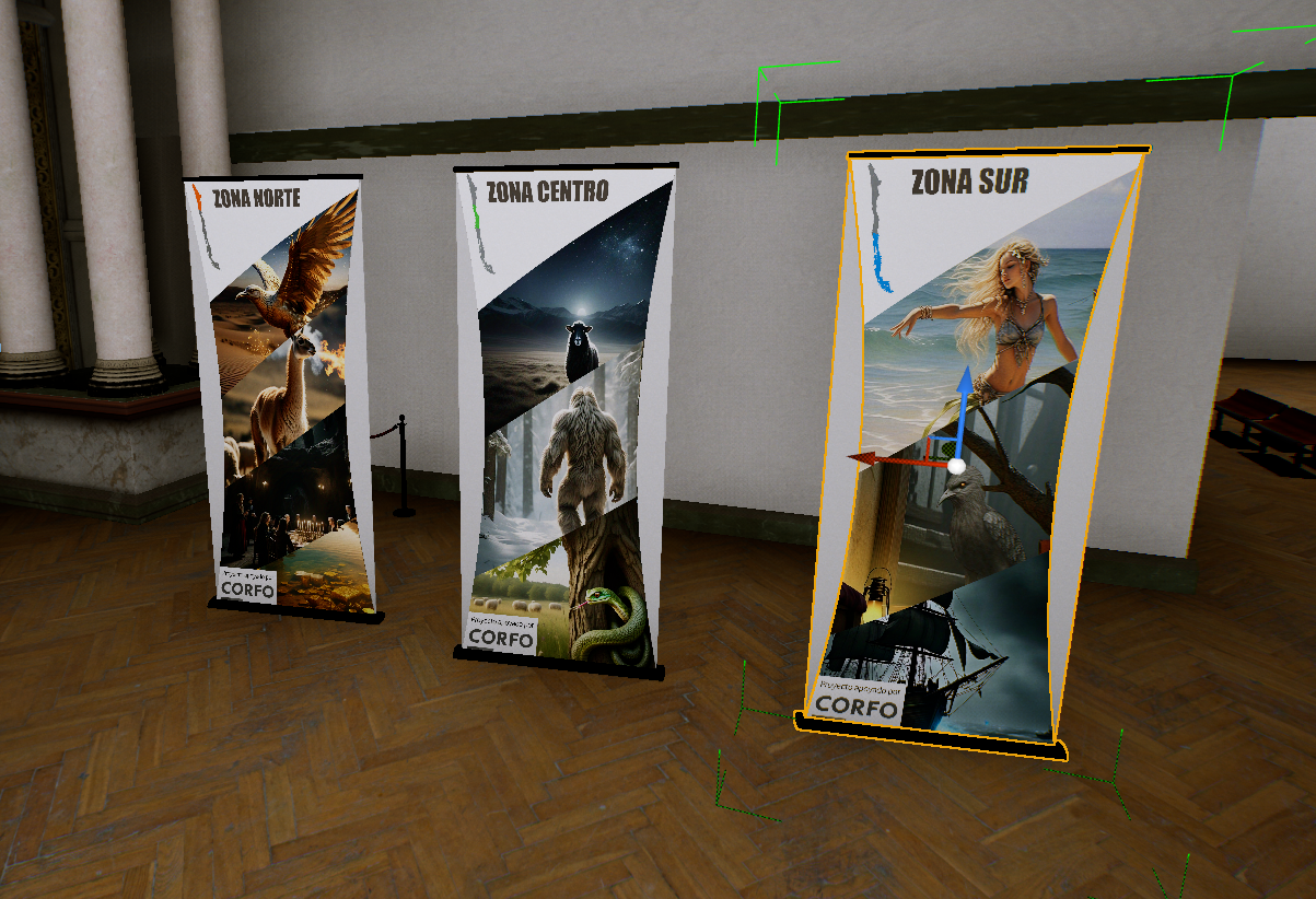 Carteleras del Museo Virtual Interactivo de Mitos y Leyendas Chilenas por zonas de Chile
